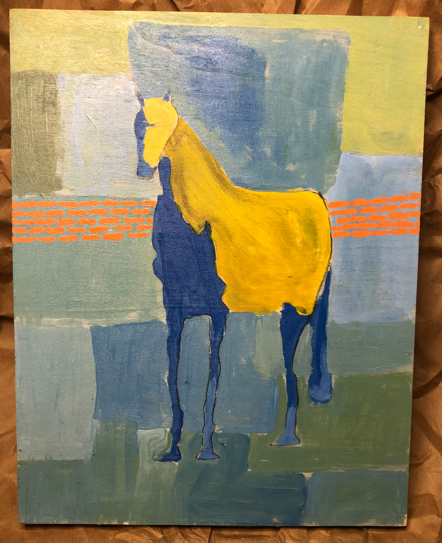 11x14 Horse Painting on cradled wood panel.