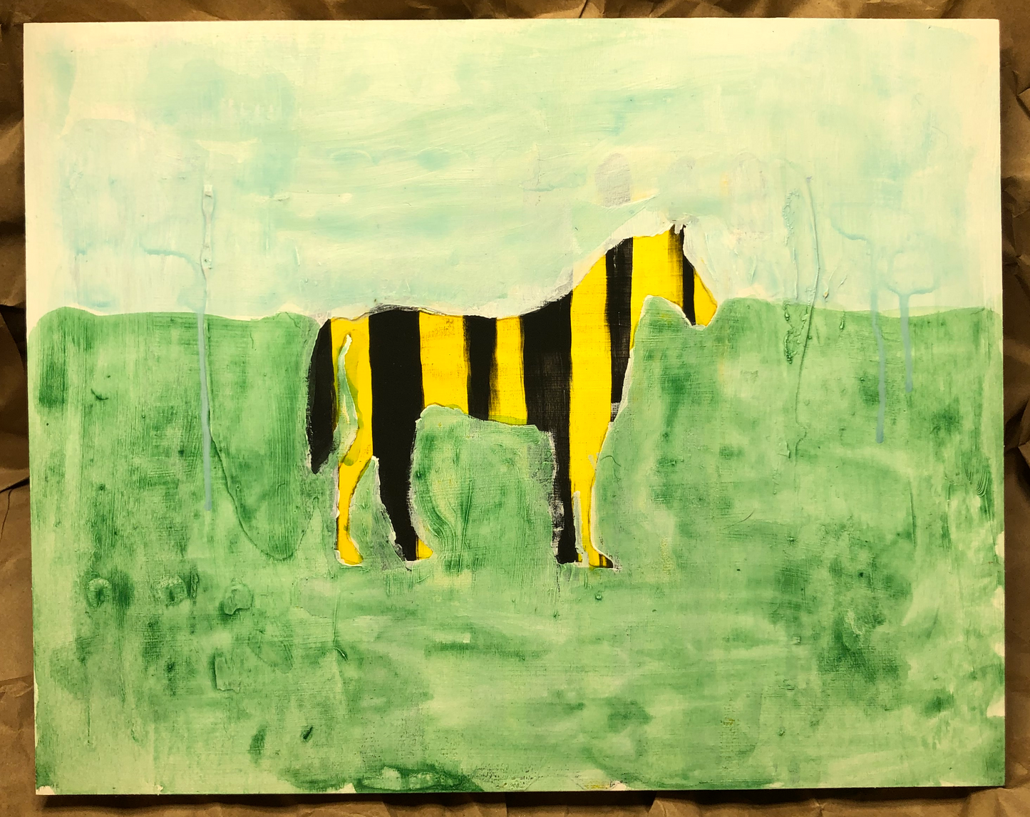 11x14 Horse Painting on cradled wood panel.