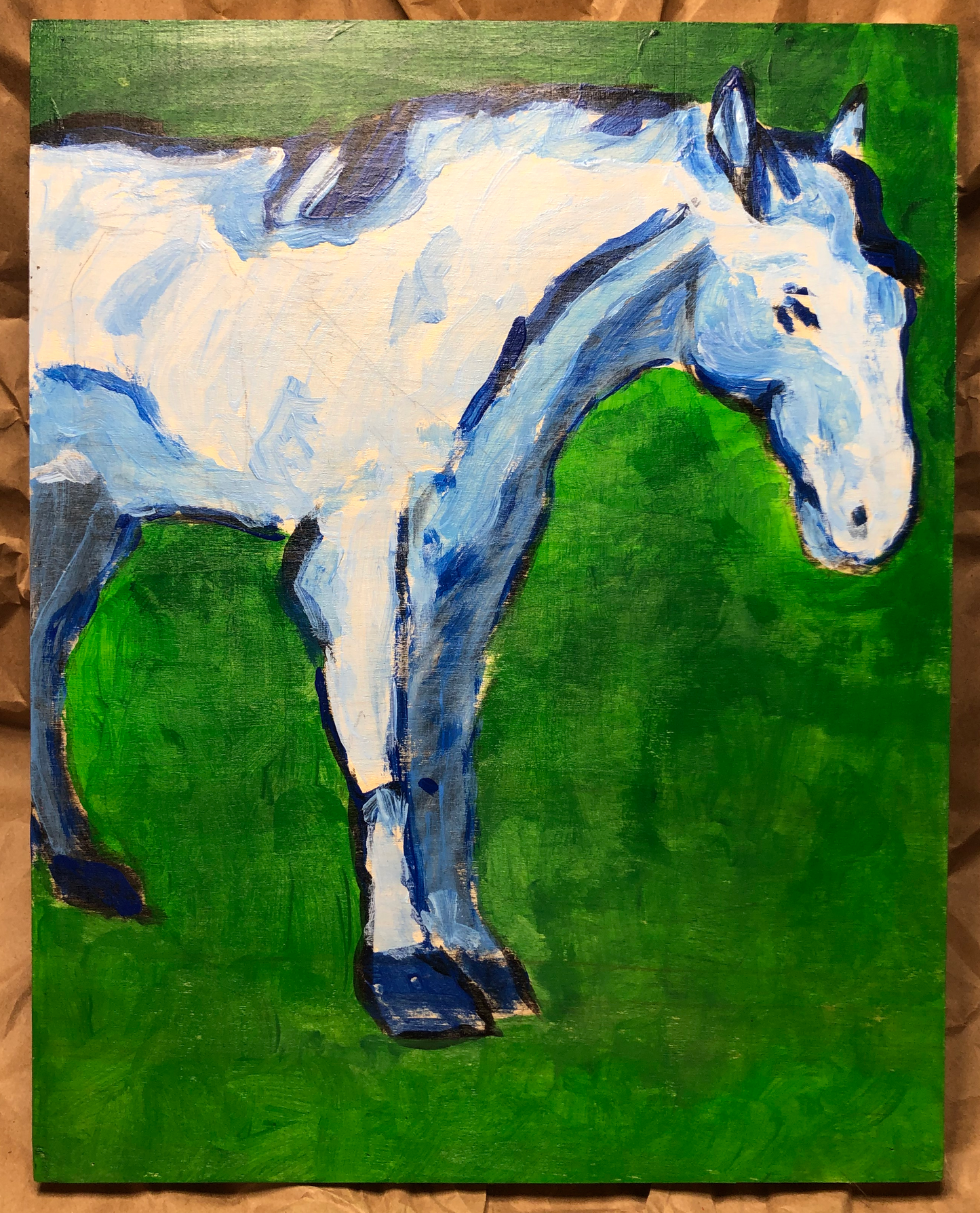 11x14 Horse Painting on cradled wood panel.
