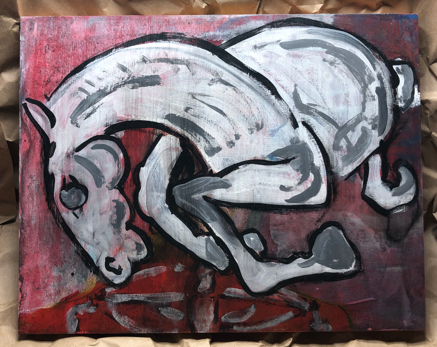 11x14 Horse Painting on cradled wood panel