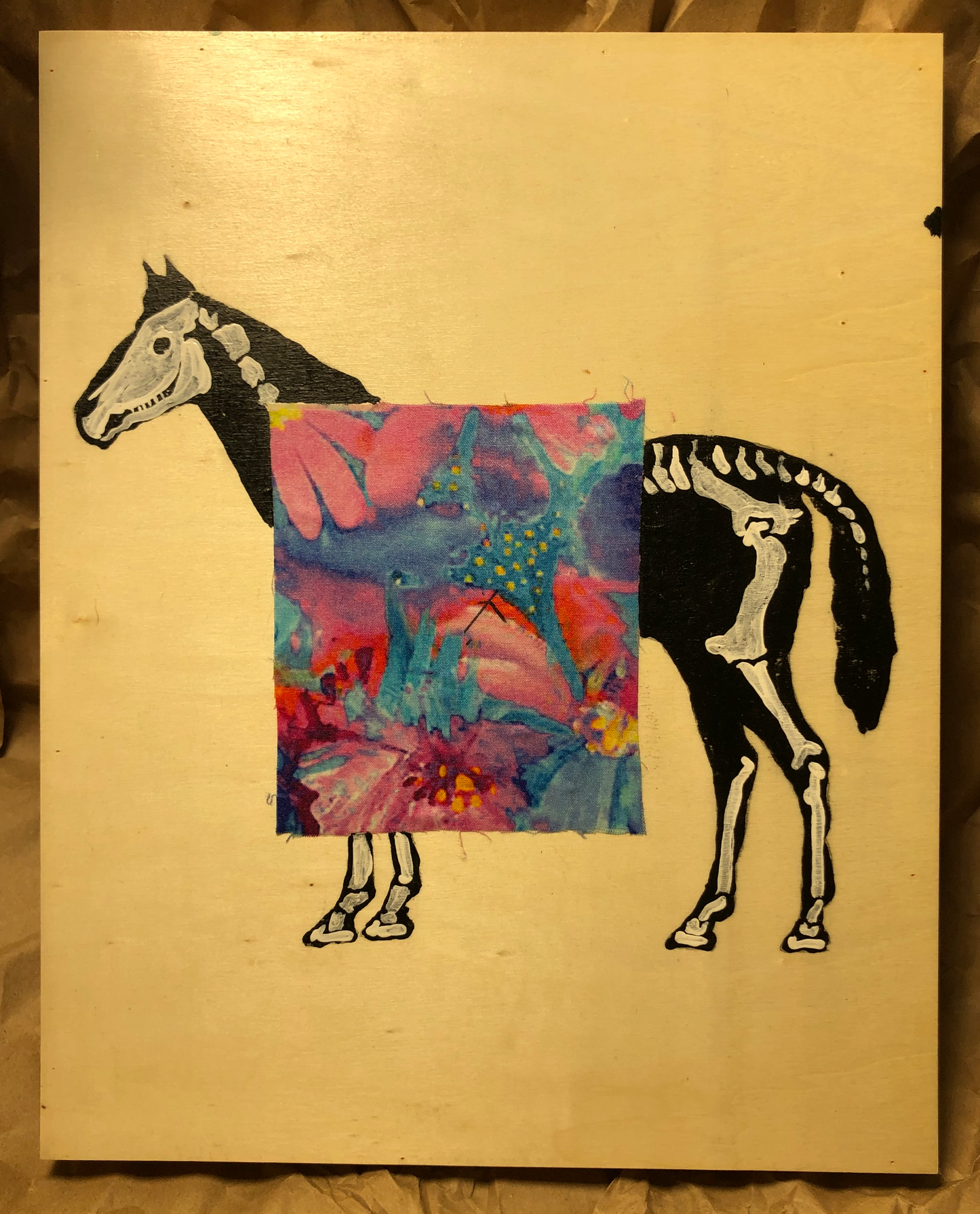 11x14 Horse Painting on cradled wood panel.
