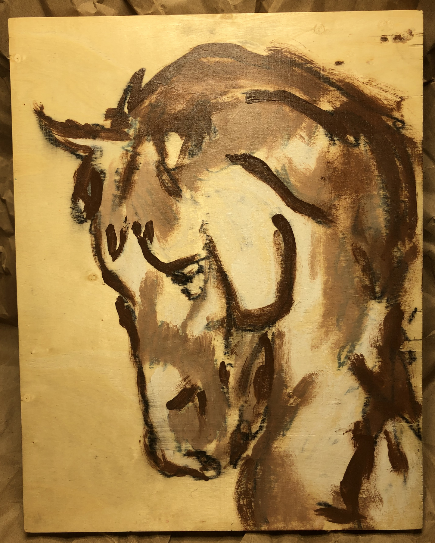 11x14 Horse Painting on cradled wood panel.