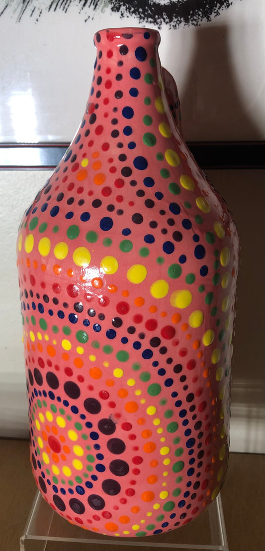 Pink and rainbow growler