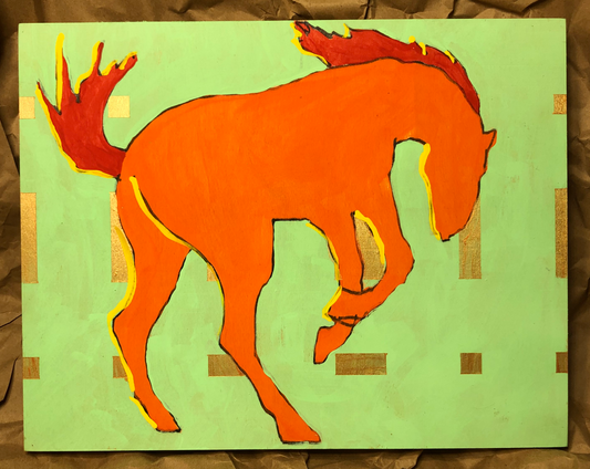 11x14 Horse Painting on cradled wood panel.