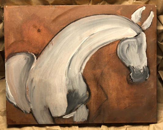 11x14 Horse Painting on cradled wood panel.
