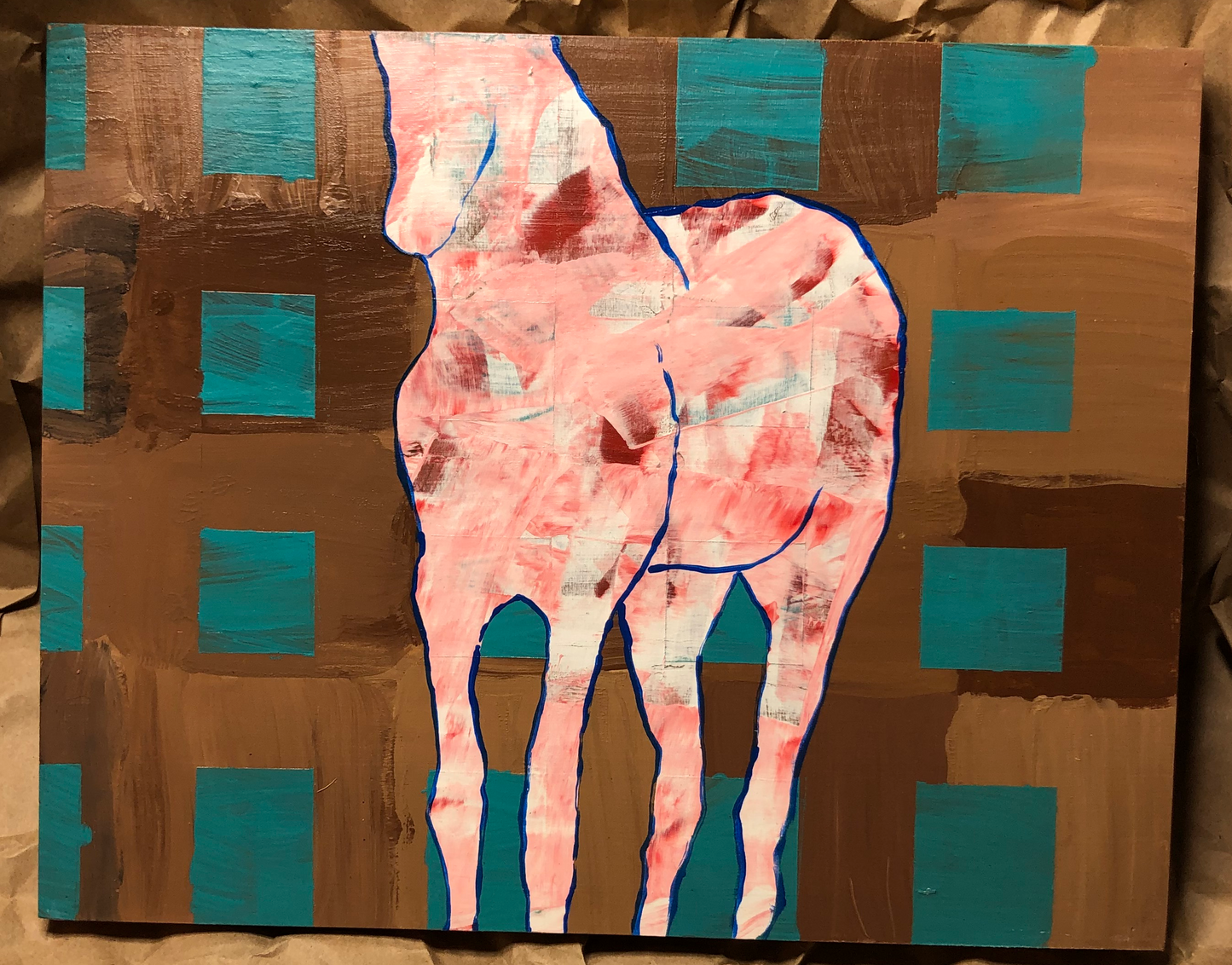 11x14 Horse Painting on cradled wood panel.