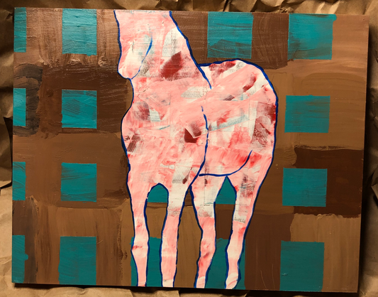 11x14 Horse Painting on cradled wood panel.