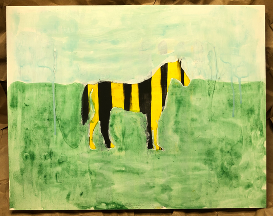 11x14 Horse Painting on cradled wood panel.