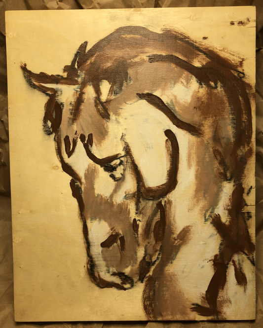 11x14 Horse Painting on cradled wood panel.